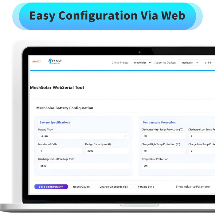 Плата розробки MeshSolar для підключення літій-залізо-фосфатних систем BMS BLE/LoRa, мікросхема nRF52840 MCU SX1262 LoRa. Підтримує Bluetooth та LoRa 868 МГц. Сумісний з літій-залізо-фосфатними акумуляторами Meshtastic.