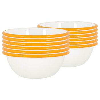 Аргонові посудні миски з білою емаллю - 16 см - жовті - упаковка з 12 шт.