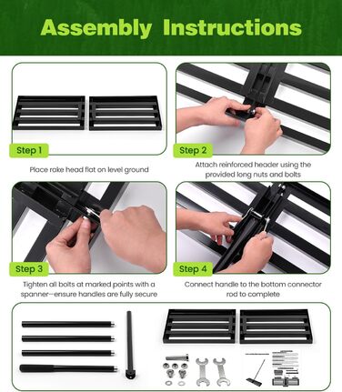 Гребінь-рівняч для газону 2-в-1 аератор та розкидач піску Покриття порошковою фарбою для захисту від іржі 204x76x25 см Ідеально підходить для саду, гольф-поля та ландшафтного дизайну