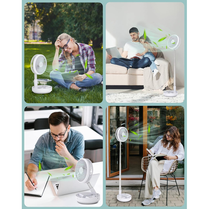 Вентилятор Primevolve 7.7 'коливальний стіл і підставка з пультом дистанційного керування, портативний складаний дорожній вентилят