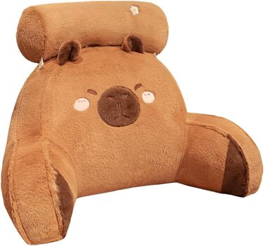 Плюшева подушка для читання у формі капібари, 59,9 см, м&39яка подушка у формі капібари для дорослих та дітей, мила плюшева подушка для спинки з підлокітниками та тваринами, м&39яка, зручна подушка для читання у формі капібари для ліжка та дивана, коричне