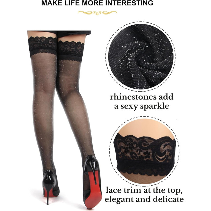 Жіночі блискучі панчохи comeondear, без підв’язок, розмір 3XL–5XL