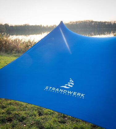 Пляжний намет преміум-класу з лайкри висувний сонцезахисний тент Оле з алюмінієвими стійками та наповнюваними піщаними анкерами 210 x 210 см