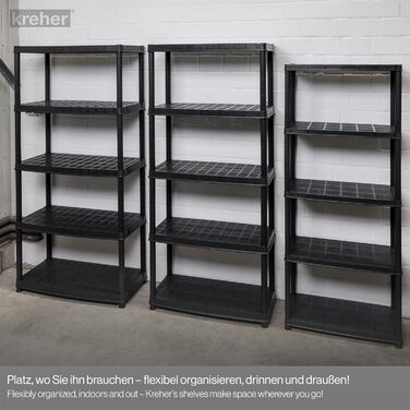 Міцний стелаж Kreher XL за вигідною ціною 92,5 x 45,8 x 141 см з 4 полицями та загальним навантаженням 280 кг Сертифіковано TV Rheinland.