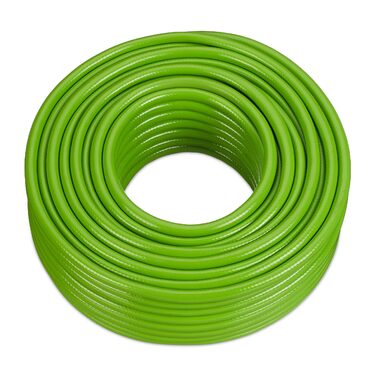 Шланг садовий Relaxdays 50 м, універсальний, 1/2 дюйма, для поливу грядок та газонів, пластик, світло-зелений