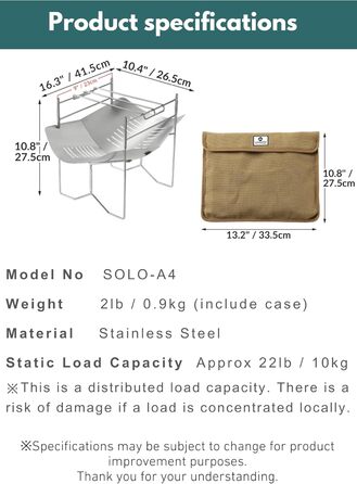 Підставка для багаття з нержавіючої сталі Solo Grill типу A4 SOLO-A4