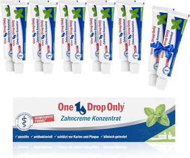 Тільки одна крапля - Упаковка з 10 концентратів зубної пасти по 25 мл кожна 2 x Зубна паста ON TOP/Концентрована зубна паста в маленьких тубах для медичної гігієни порожнини рота/Зубна паста дорожній розмір 20,83 мл (12 упаковок)