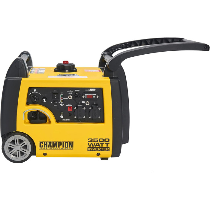 Мобільна генераторна установка Champion Power Equipment бензин (3100 Вт, портативний інвертор, генератор, ультратихий, з інтегрованою ручкою та колісною парою, ідеально підходить для активного відпочинку кемпінгу) 73001i-E-EU, жовтий