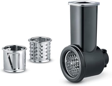 Насадка для мультиподрібнювача SEVERIN, якісна та довговічна насадка для мультиподрібнювача, легко чиститься, підходить для кухонних комбайнів 3896, 3897, 3898, чорний, нержавіюча сталь/пластик, ZB 5592