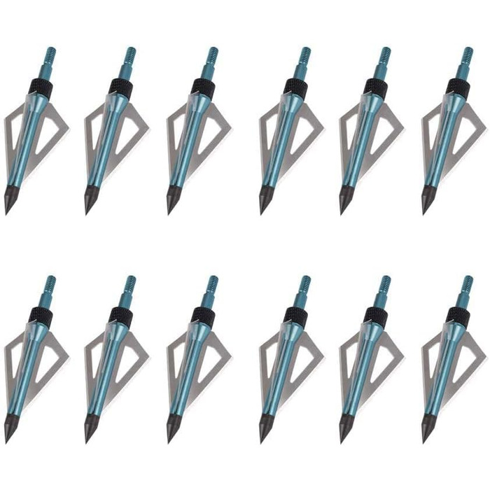 Наконечники стріл 100 гран (вкручувані) — для зовнішнього використання, сині, 12 шт. + пластиковий кейс