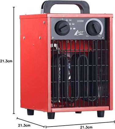 Обігрівач для будівельного майданчика AGT Професійний промисловий електричний обігрівач потужністю 3000 Вт та 3 режимами нагріву (обігрівач для будівельного майданчика, майстерні 230 В, електричний будівельний обігрівач) 1 пристрій, 3000 Вт та 3 режими на
