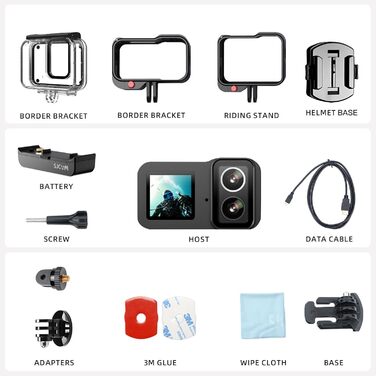 Водонепроникна підводна камера Німеччина Red Dot Winner, 20 Action Cam 4K30FPS F/1.3 Dual Lens and Image Sensor Super Night Vision Sports Camera Dual Touchscreen 40M