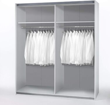 Елегантна шафа з великою кількістю місця для зберігання - Універсальна шафа з розсувними дверима білого кольору, візерунок шахова клітинка з дуба сонома - 170 x 195 x 58 см (Ш/В/Г) Ширина 170 см Білий / Дуб сонома, шахова клітинка