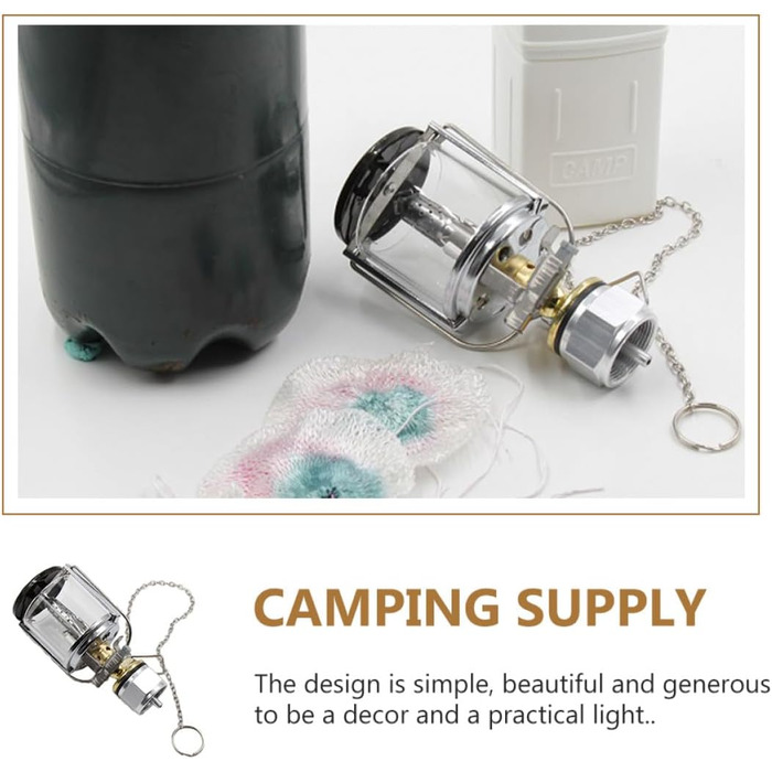 Газовий ліхтар Veemoon Mapp із вбудованою системою запалювання, портативний кемпінговий ліхтар, ліхтар для намету, міцний матеріал, компактний, в комплекті абажур та футляр