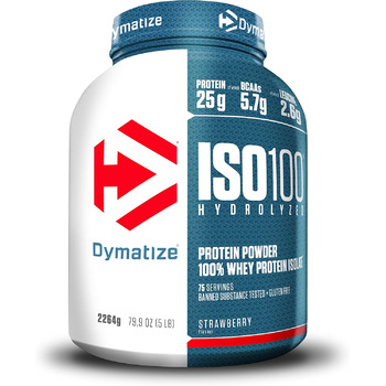 Протеїн гідролізат сироваткового ізоляту Dymatize ISO100, Полуниця, 2264 г (75 порцій), порошок