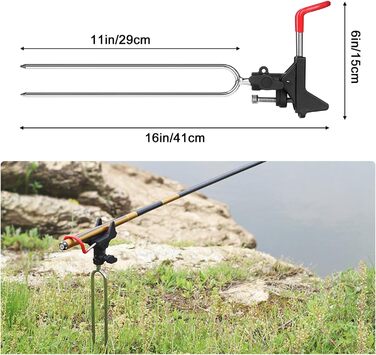 Тримач для вудки Leeko, тримач для вудки 2 шт. и з нержавіючої сталі універсальна підставка для вудки 360 регульований тримач для вудки риболовецькі аксесуари підлоговий портативний та знімний наземний