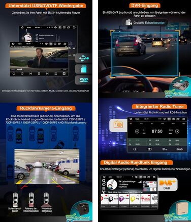 Автомобільне радіо erisin 8 Core Android 13 464 ГБ з навігацією для Mercedes Benz E/CLS Class W211 W219, підтримка Carplay Android Auto, GPS, супутникова навігація, DSP, Bluetooth 5.0, WiFi, Dab, TPMS, DVR, OBD, з DVD-програвачем