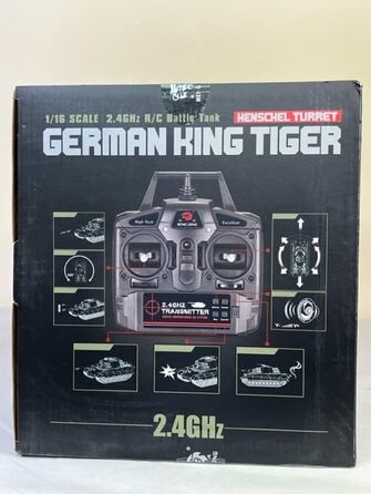 Радіокерований танк Королівський тигр (Knigstiger) Henschel, масштаб 116, Heng Long. Сталеві шестерні, дим-ефект, звук 2.4GHz V7.0