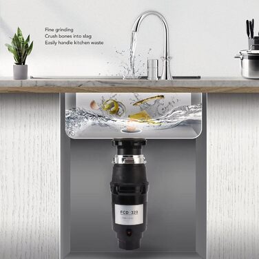 Утилізація сміття, ємність 1050 мл, кухня, подрібнювач харчових відходів, низький рівень шуму, захист від бризок, сміттєвий млин, утилізація кухонних відходів, вилка ЄС