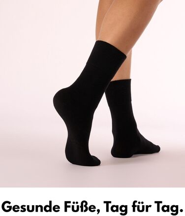 Пар діабетичних шкарпеток для чоловіків та жінок без гумки та безшовні, виготовлені з бавовни. Діабетичні шкарпетки з комфортною манжетою, без гумки, розмір 39-42, чорні., 24 10