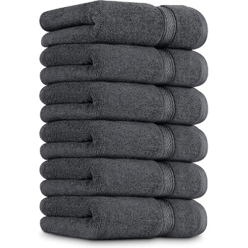 Набір бавовняних рушників - 100 бавовна ультра м'який і дуже абсорбуючий, 471 см - Упаковка з 6 шт. (сірий)