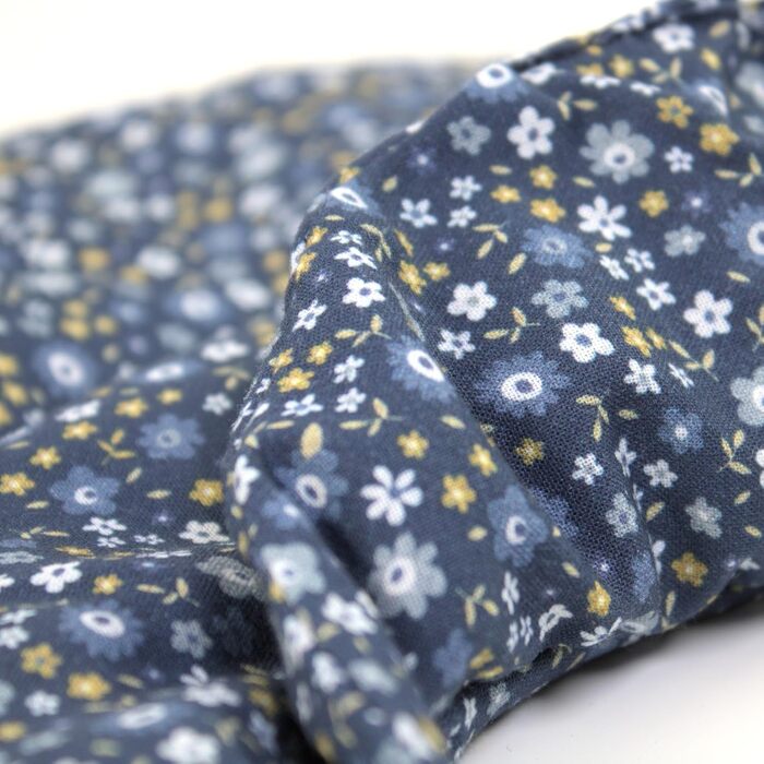 Подушка для шиї зі стійкою, органічна тканина, квітково-блакитний колір - подушка з вишневих кісточок Подушка для шиї, подушка з зерна, тепла подушка - Дуже затишна грілка для шиї