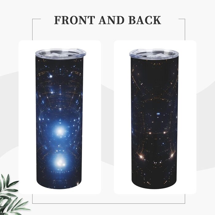 Кухоль з прямою трубочкою, дизайн із зоряним небом, дорожній кухоль, підходить для кемпінгу, офісу та дому, 590 мл