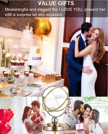 Пісочний годинник SuLiao для Uten, Поворотний на 720, Старовинний білий пісочний годинник, Вінтажний пісочний годинник 1 Hora Reloj de Arena, Великий метал, Пісочне скло, Офіс, Письмовий стіл, Дім, Весільне оформлення (Білий, 30 хв)