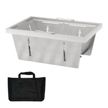 Кемпінговий гриль з вугіллям для столу IGT, складний кемпінговий гриль, портативний невеликий складний гриль з нержавіючої сталі з сумкою, портативний гриль для пікніка для вечірок на свіжому повітрі
