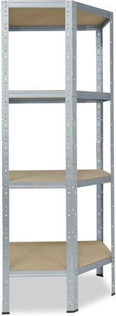 Кутова полиця 155x60x30 см Міцна оцинкована металева полиця, що стоїть, 4 полиці, вантажопідйомність 175 кг кожна / Кутова полиця Міцна кутова полиця / Вставна полиця