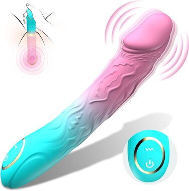 Фалоімітатор Beslow з вібрацією, стимуляція G-точки та анальна стимуляція, 10 режимів вібрації