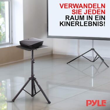 Стійка для ноутбука та проєктора Pyle, регульована по висоті для сцени, офісу та студії, складна, міцна, висота 65100 см, для ноутбуків, проєкторів, DJ та презентацій. Висота 65-100 см