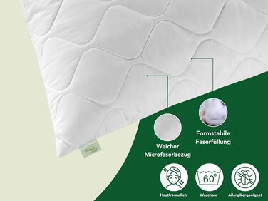 Подушка DREAMSTAR 40 x 80 см Комплект з 2 шт. Преміальний наповнювач для подушки 650 г Жорстка подушка з регульованою блискавкою Можна прати при температурі до 60 градусів Підходить для алергіків 40 x 80 см Преміум додатковий наповнювач, 2 шт., 40 x 80 см