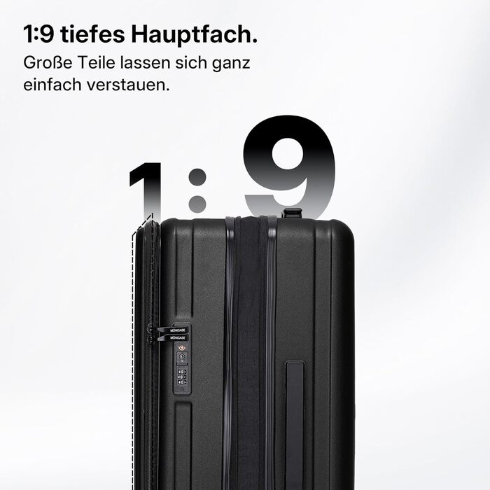 Валіза розширювана, жорсткий корпус, верхнє відкриття, компресійні ремені та додатковий простір Міцна, стійка до подряпин, легка (Чорна, L-65см) L-65см Чорна