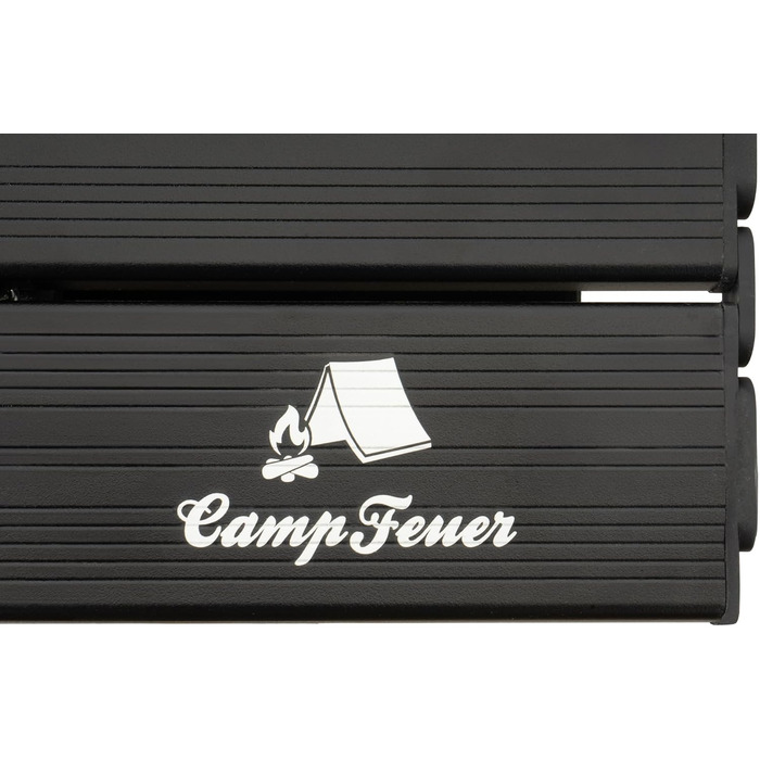 Складаний кемпінговий стіл CampFeuer 90,5 x 51,5 см Складаний стіл з сумкою для перенесення, садовий стіл, дорожній стіл Складаний стіл з регульованою висотою, вуличний стіл, бічний столик Балконний стіл, багатофункціональний стіл (чорний)