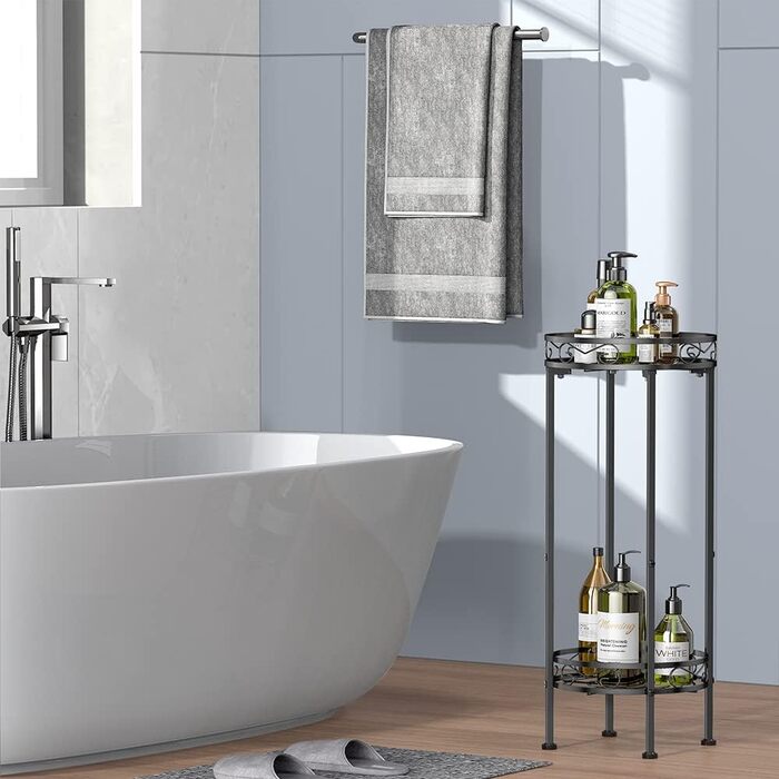 Металева підставка для рослин Bomblap, підставка для квітів 70 x 30 см, підставка для кімнатних рослин, висока 2-ярусна підставка для квіткових горщиків, тримач для квіткових горщиків для використання в приміщенні та на вулиці, чорний колір