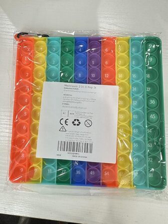 Розвиваючі іграшки для дітей Enlightenment Digital, 2 in 1 MEINRAUM Poppit XXL Fidget It Toys 100 Numbers Push Bubble Pop Toy Stre