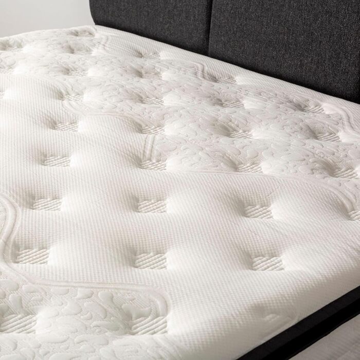 ПОСТІЛЬНА БІЛИЗНА BSS Матрац Basel 160x200 см з топпером Преміальний пружинний матрац Pocket Spring, висота 30 см, рівень жорсткості H3 7-зонний ортопедичний, дихаючий та гіпоалергенний (1 матрац з топпером) 160 x 200 см