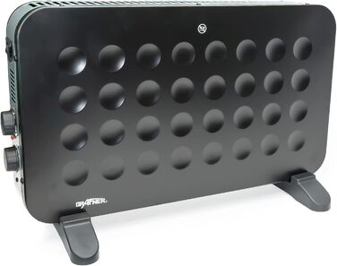 Конвекторний обігрівач Grafner 2000 Вт, матово-чорний, 3 режими нагріву, термостат з плавним регулюванням для повністю автоматичної роботи, новітня технологія циркуляції, безшумний, електричний конвекторний обігрівач