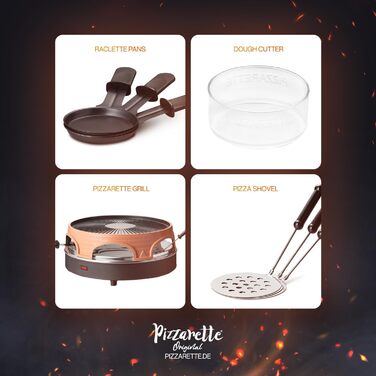 Піч для піци Emerio, PIZZARETTE оригінал, гриль для раклету для піци 3 в 1, запатентована конструкція, для міні-піци, справжня сімейна розвага на 6 осіб, PO-113255.4