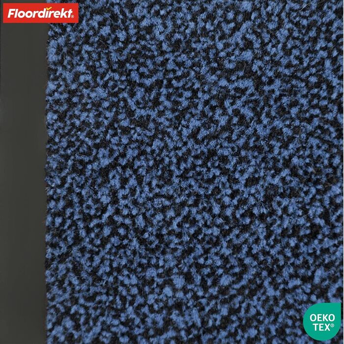 Килимок Floordirekt Rhine для вловлювання бруду - миючий та високоефективний килимок для дверей - килимок для чистого ходу з нековзною підкладкою - вхідний килимок (синій (плямистий), 90 см x 150 см)