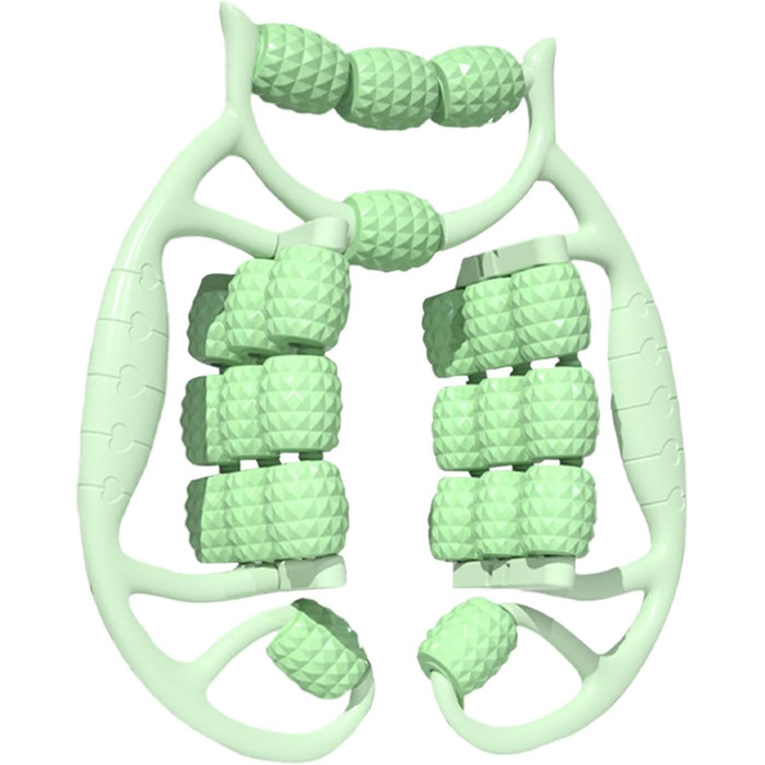 Ролик для масажу м'язів, 24-колісний ручний масажер для ніг із затискачем Аксесуари для масажу, Міорелаксанти, Портативні затискачі Масажер для руки, передпліччя, ноги зеленого кольору