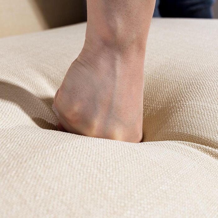 Місний диван HOMCOM з лляним виглядом, спинка з м&39якою оббивкою, невеликий сучасний м&39який диван, 118 см, м&39який двоспальний диван з дерев&39яними ніжками для віталень, невеликі приміщення, бежевий, 2-