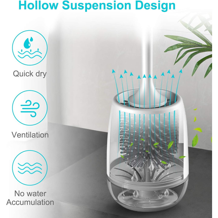 Щітка для туалету силіконова, EWEIMA щітка для туалету силіконова з набором швидкосохнучих тримачів, щітка для туалету настінна та