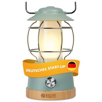 Акумуляторний кемпінговий ліхтар NATURBUMMLER із зарядним пристроєм LUX Secure, водонепроникний за стандартом IPX4 та з регульованою яскравістю акумулятор 5200 мАг із 200 годинами світла для затишних вечорів світлодіодний ліхтар для намету та кемпінгу на 