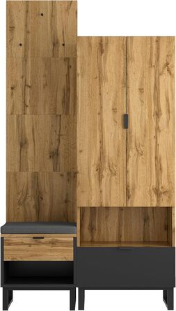 Шафа для одягу KecDuey з лавкою для взуття та подушками, шафа для передпокою, вішалка для аксесуарів спереду, висувні ящики та рег