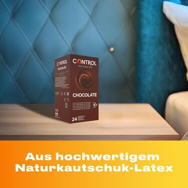 Презервативи з натурального латексу CONTROL CHOCOLATE зі смаком шоколаду - 24 шт. и. Шоколадно-коричневі, 24 шт. и (1 упаковка)