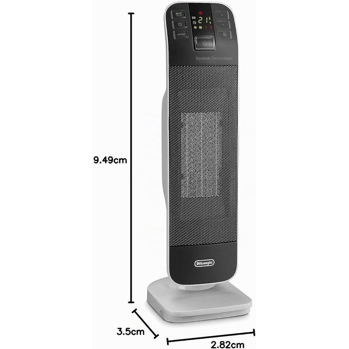 Керамічний обігрівач De'Longhi HFX65V20 (2000 Вт), чорний/сірий