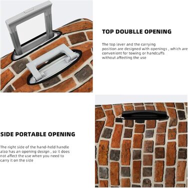 Чохол для валізи Цегляна стіна з еластичної тканини, захисний від подряпин та пилу, чорний, розмір 85 см