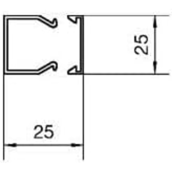 Кабельний канал Hager LF2502509016 (Д x Ш x В) 2000 x 25 x 25 мм 2м Білий